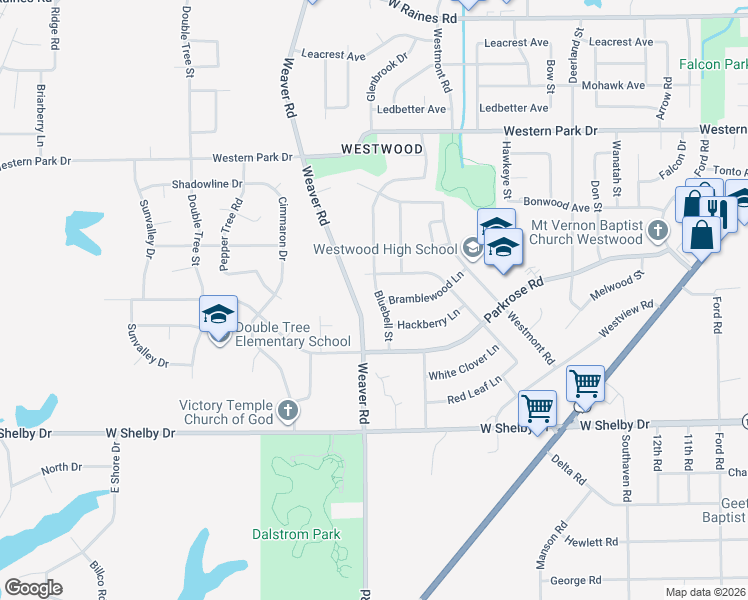 map of restaurants, bars, coffee shops, grocery stores, and more near 4525 Bluebell Street in Memphis