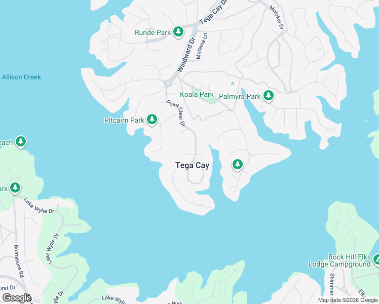 map of restaurants, bars, coffee shops, grocery stores, and more near in Tega Cay