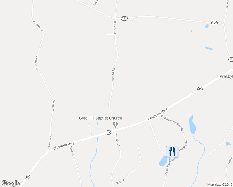 map of restaurants, bars, coffee shops, grocery stores, and more near 1554 Branch Road in York