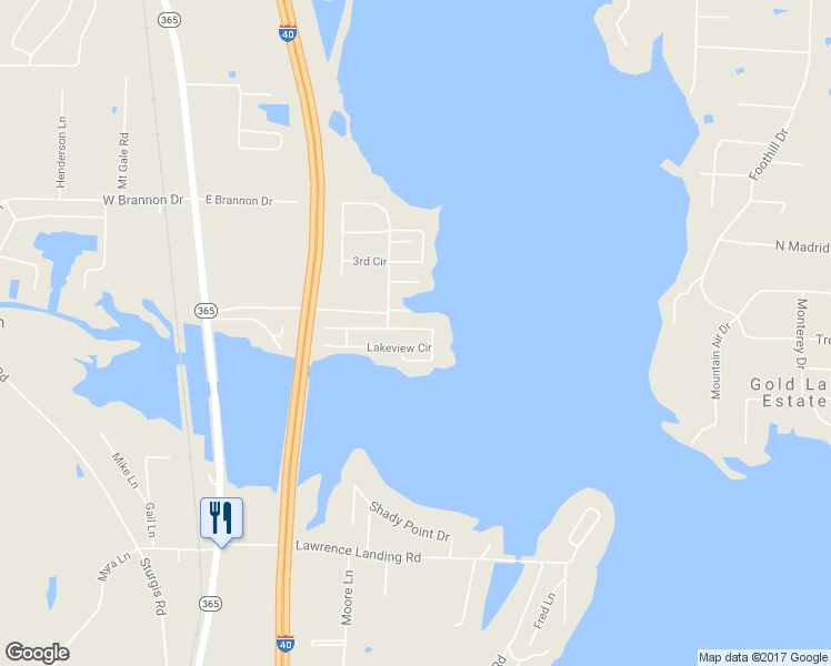 map of restaurants, bars, coffee shops, grocery stores, and more near 10 Lakeview Circle in Conway