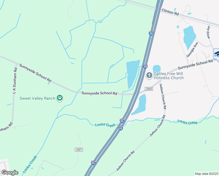 map of restaurants, bars, coffee shops, grocery stores, and more near 3235 Sunnyside School Road in Fayetteville