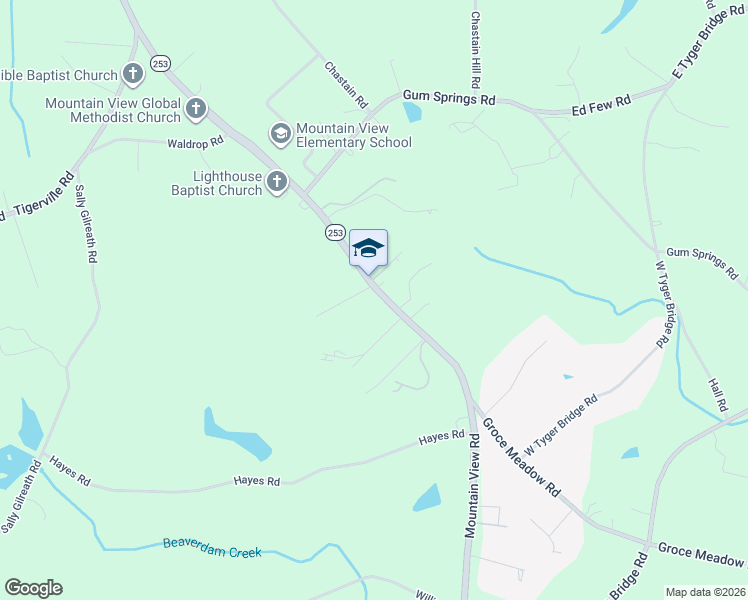 map of restaurants, bars, coffee shops, grocery stores, and more near 6025 Mountain View Road in Taylors