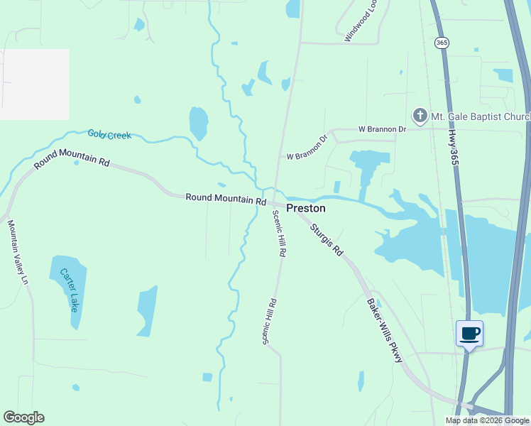 map of restaurants, bars, coffee shops, grocery stores, and more near 417 Scenic Hill Road in Conway