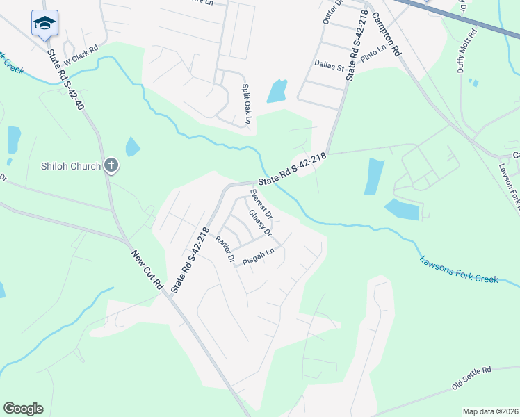 map of restaurants, bars, coffee shops, grocery stores, and more near 107 Glassy Drive in Inman