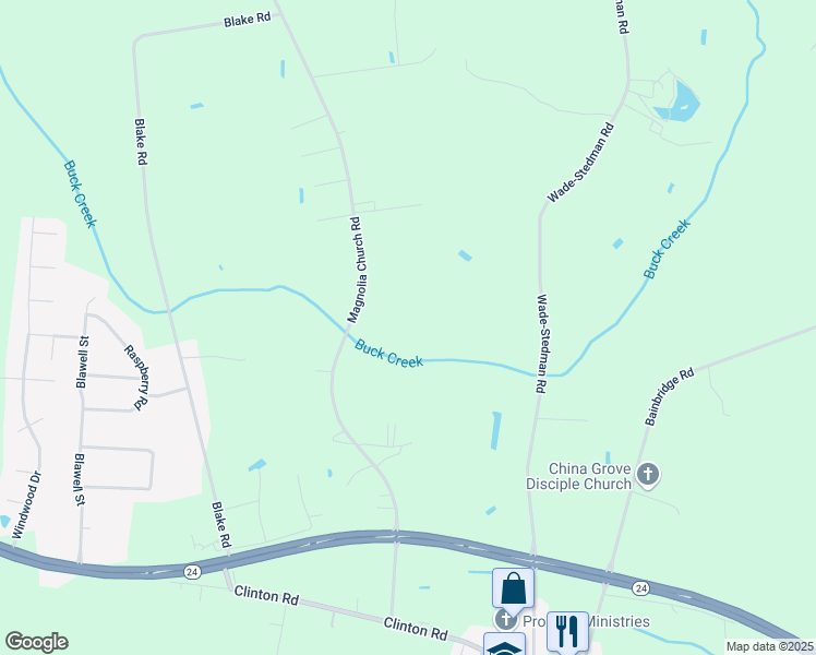 map of restaurants, bars, coffee shops, grocery stores, and more near 530 Magnolia Church Road in Stedman
