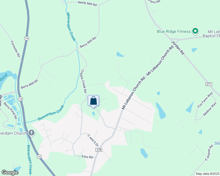 map of restaurants, bars, coffee shops, grocery stores, and more near 113 Broadmar Farms Court in Greer
