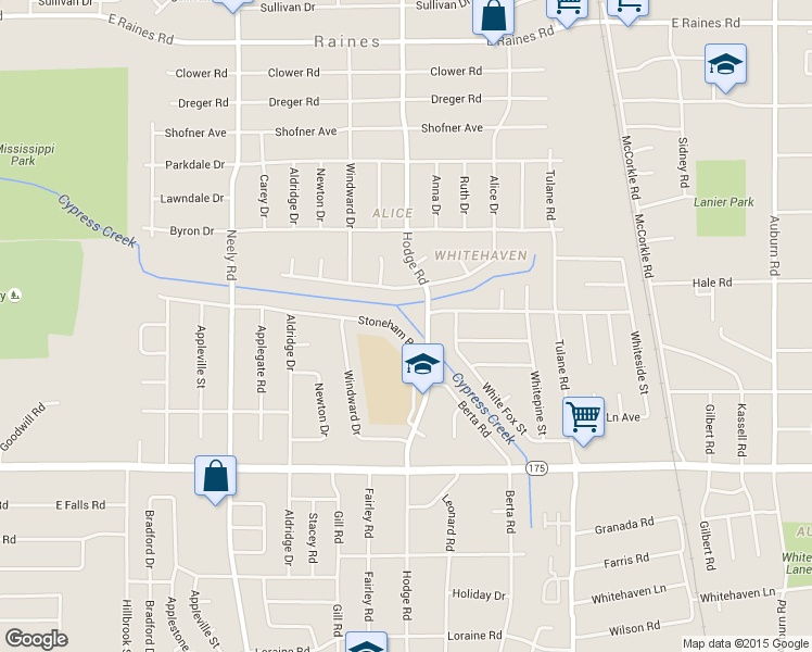 map of restaurants, bars, coffee shops, grocery stores, and more near 424 Stoneham Road in Memphis