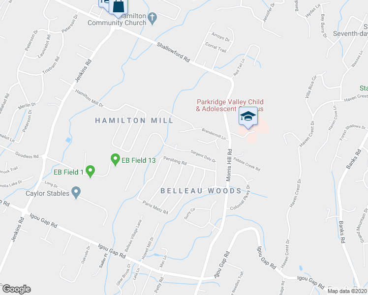 map of restaurants, bars, coffee shops, grocery stores, and more near 2188 Sargent Daly Drive in Chattanooga