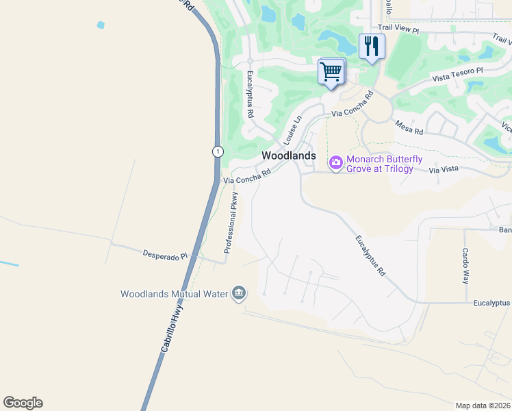 map of restaurants, bars, coffee shops, grocery stores, and more near 867 Trail View Place in Nipomo