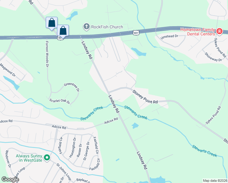 map of restaurants, bars, coffee shops, grocery stores, and more near 615 Lindsay Road in Raeford