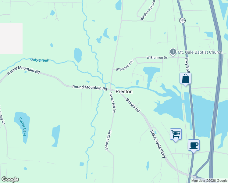 map of restaurants, bars, coffee shops, grocery stores, and more near 417 Scenic Hill Road in Conway