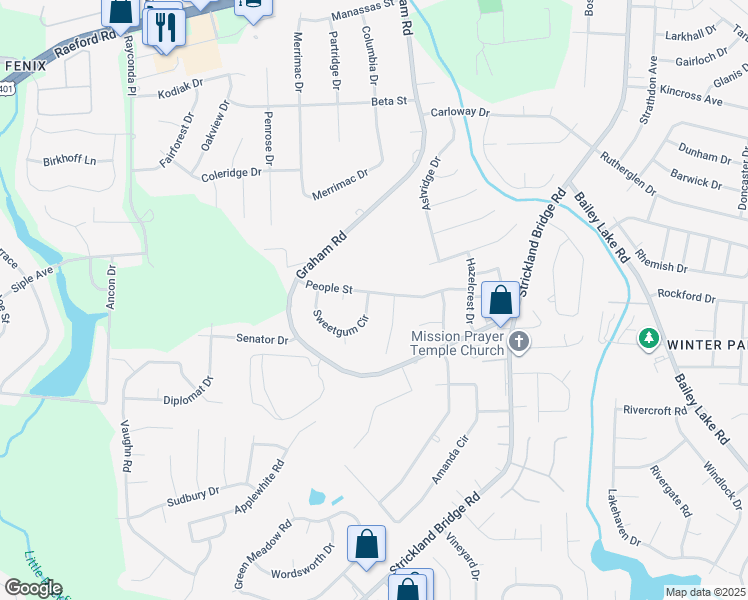 map of restaurants, bars, coffee shops, grocery stores, and more near 1644 Sweetgum Circle in Fayetteville