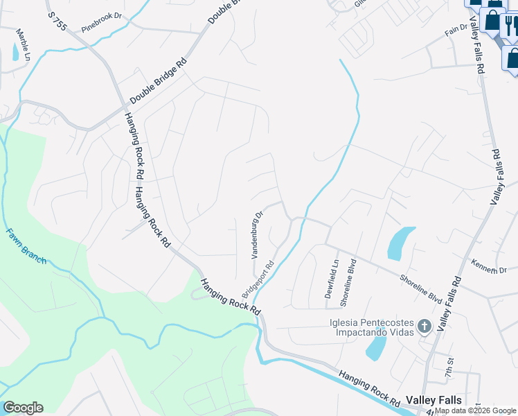 map of restaurants, bars, coffee shops, grocery stores, and more near 874 Vandenburg Drive in Boiling Springs