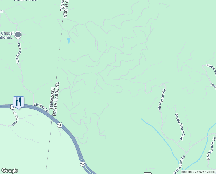 map of restaurants, bars, coffee shops, grocery stores, and more near 340 Lazy Country Cove Road in Murphy