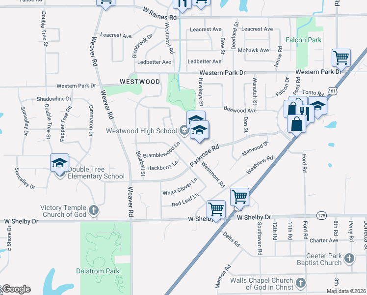 map of restaurants, bars, coffee shops, grocery stores, and more near 4480 Westmont Road in Memphis