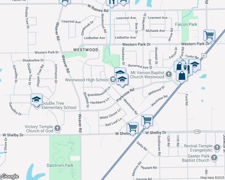 map of restaurants, bars, coffee shops, grocery stores, and more near 4493 Westmont Road in Memphis