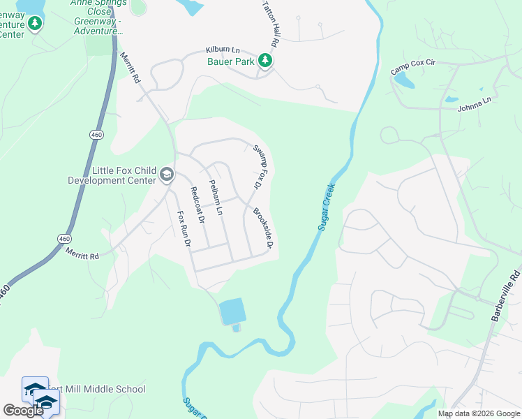 map of restaurants, bars, coffee shops, grocery stores, and more near 301 Swamp Fox Drive in Fort Mill