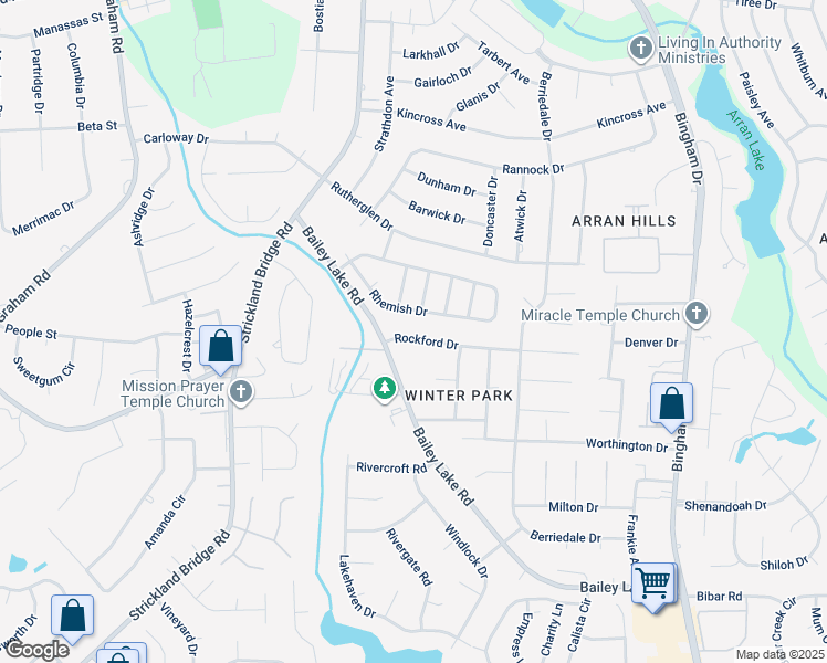 map of restaurants, bars, coffee shops, grocery stores, and more near 6464 Rockford Drive in Fayetteville
