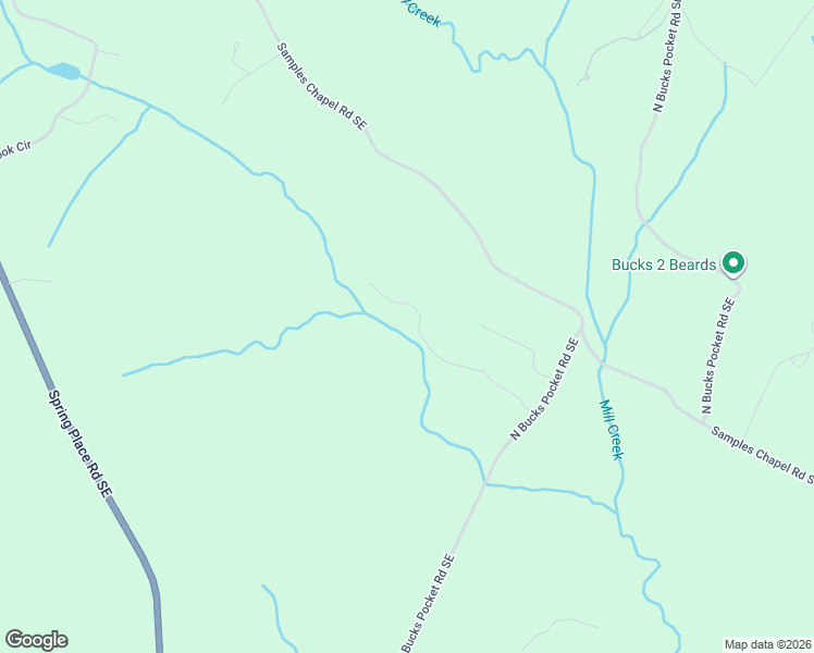 map of restaurants, bars, coffee shops, grocery stores, and more near 1720 Bucks Pocket Road Southeast in Bradley