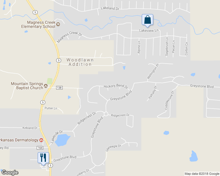 map of restaurants, bars, coffee shops, grocery stores, and more near 28 Hickory Bend Drive in Cabot