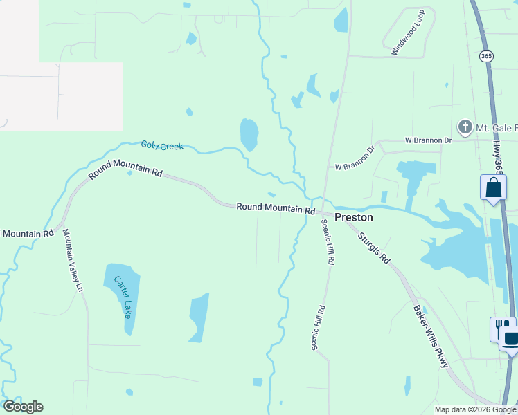 map of restaurants, bars, coffee shops, grocery stores, and more near 13 Mountain Trail in Conway