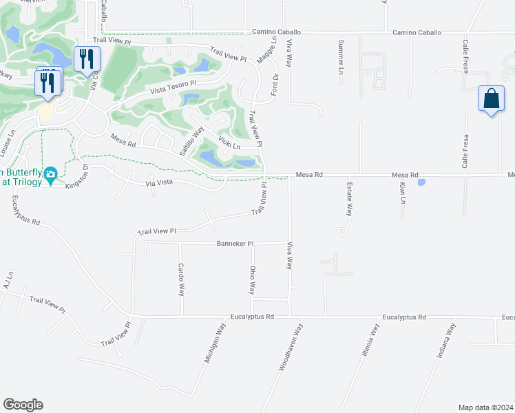 map of restaurants, bars, coffee shops, grocery stores, and more near 1225 Trail View Place in Nipomo