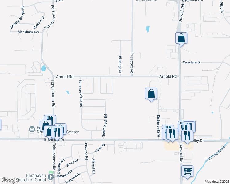 map of restaurants, bars, coffee shops, grocery stores, and more near 4466 Old Quarry Road in Memphis