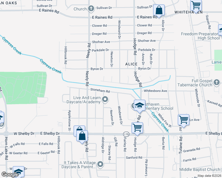 map of restaurants, bars, coffee shops, grocery stores, and more near 347 Whiteville Avenue in Memphis