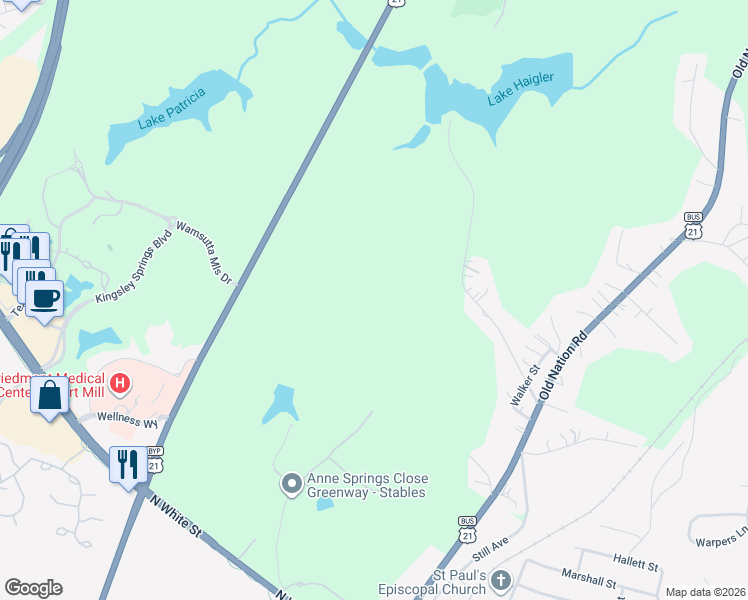 map of restaurants, bars, coffee shops, grocery stores, and more near 283 Cantrell Avenue in Fort Mill