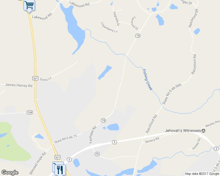 map of restaurants, bars, coffee shops, grocery stores, and more near 1635 Fairhope Road in York