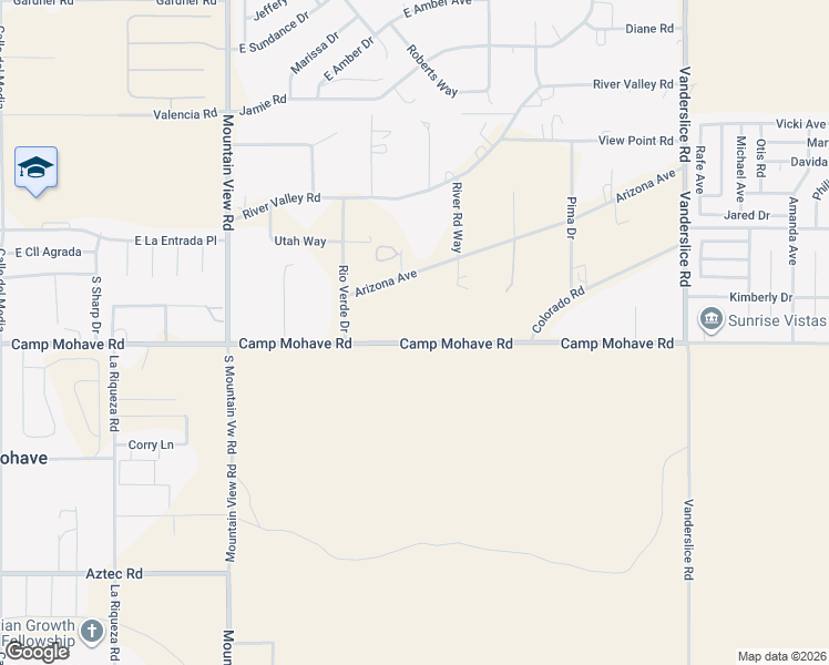 map of restaurants, bars, coffee shops, grocery stores, and more near 2205 Camp Mohave Road in Bullhead City