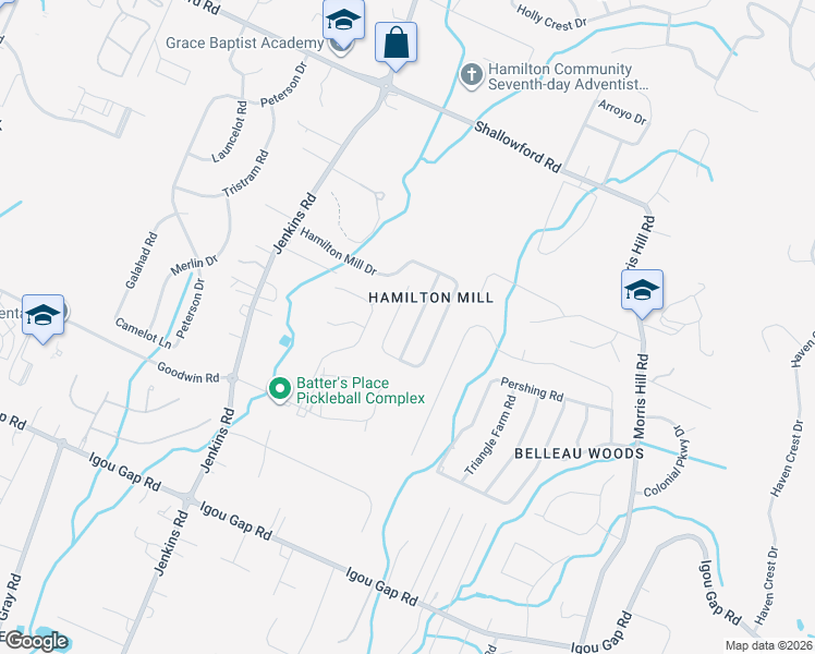 map of restaurants, bars, coffee shops, grocery stores, and more near 2009 Hamilton Brow Path in Chattanooga