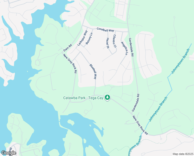 map of restaurants, bars, coffee shops, grocery stores, and more near 2172 Bluebell Way in Tega Cay