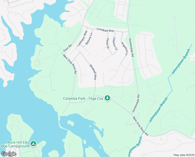 map of restaurants, bars, coffee shops, grocery stores, and more near 2172 Bluebell Way in Tega Cay