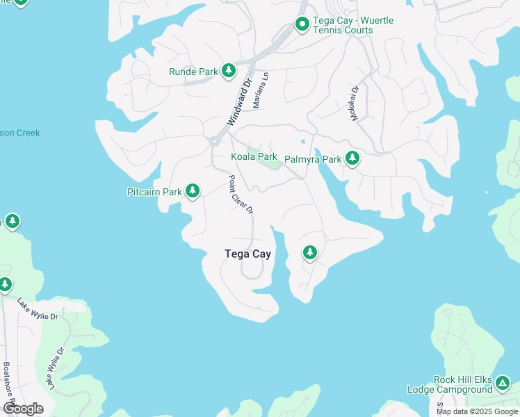 map of restaurants, bars, coffee shops, grocery stores, and more near 3105 Point Clear Drive in Fort Mill