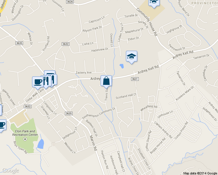 map of restaurants, bars, coffee shops, grocery stores, and more near 11021 Travis Gulch Drive in Charlotte