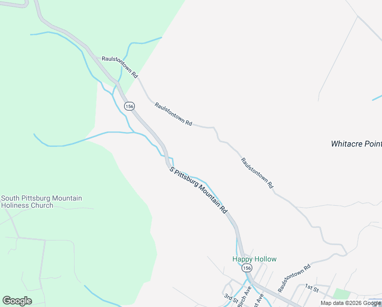 map of restaurants, bars, coffee shops, grocery stores, and more near 1640 South Pittsburg Mountain Road in South Pittsburg