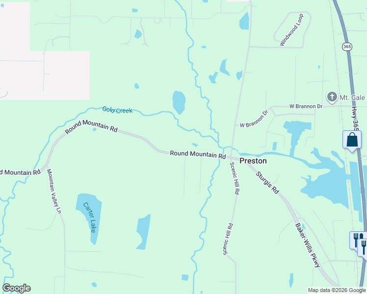 map of restaurants, bars, coffee shops, grocery stores, and more near 13 Mountain Trail in Conway