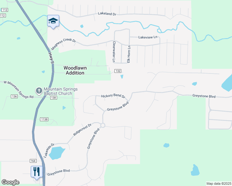 map of restaurants, bars, coffee shops, grocery stores, and more near 21 Hickory Bend Drive in Cabot