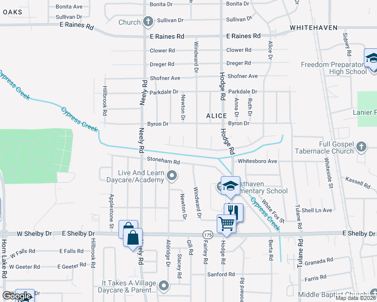 map of restaurants, bars, coffee shops, grocery stores, and more near 347 Whiteville Avenue in Memphis