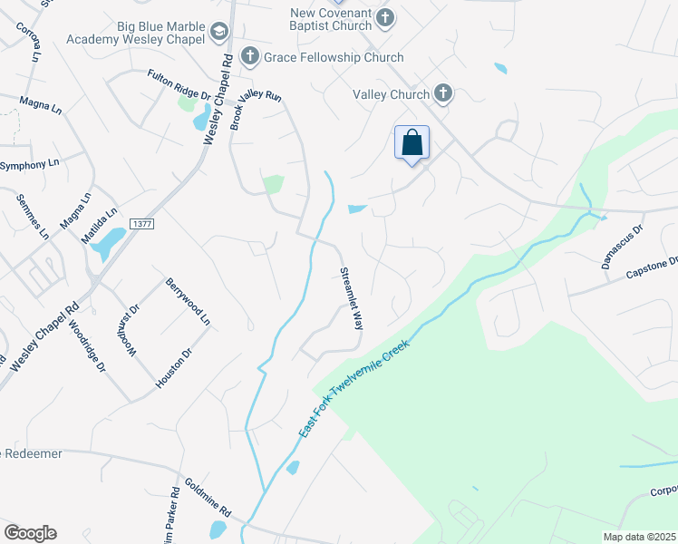 map of restaurants, bars, coffee shops, grocery stores, and more near 1066 Streamlet Way in Monroe