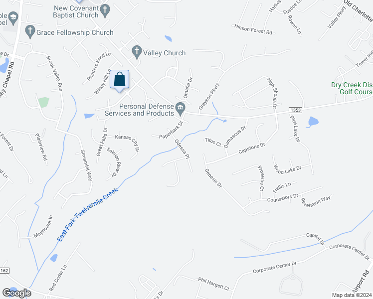 map of restaurants, bars, coffee shops, grocery stores, and more near 4704 Odessa Place in Monroe