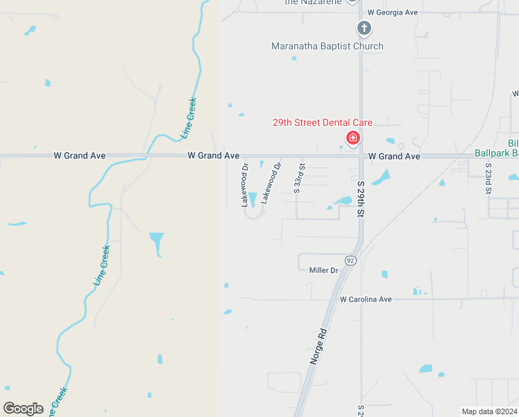map of restaurants, bars, coffee shops, grocery stores, and more near 2210 Lakewood Drive in Chickasha