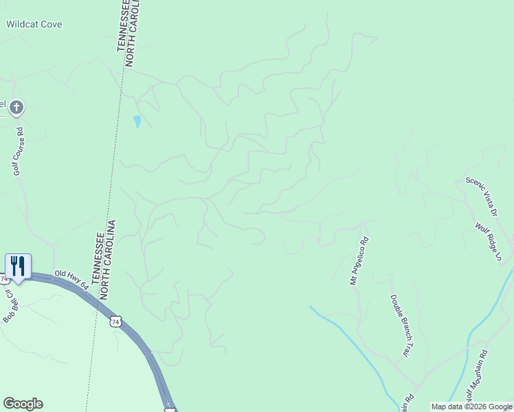 map of restaurants, bars, coffee shops, grocery stores, and more near 533 Scenic Mountain Run in Murphy