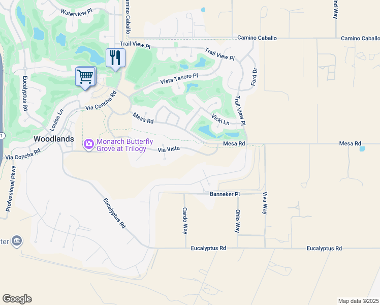 map of restaurants, bars, coffee shops, grocery stores, and more near 1441 Via Vista in Nipomo