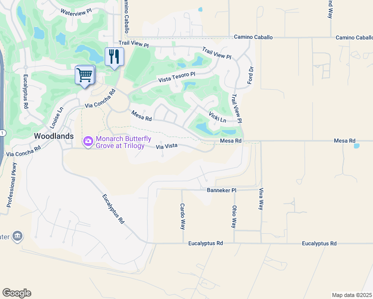 map of restaurants, bars, coffee shops, grocery stores, and more near 1441 Via Vista in Nipomo