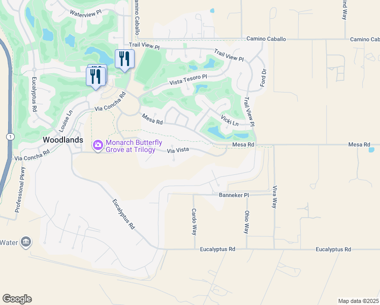 map of restaurants, bars, coffee shops, grocery stores, and more near 1455 Via Vista in Nipomo