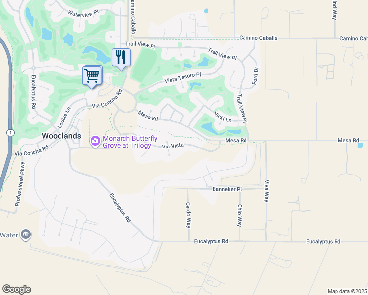 map of restaurants, bars, coffee shops, grocery stores, and more near 1455 Via Vista in Nipomo