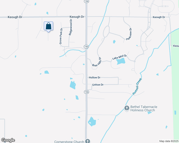 map of restaurants, bars, coffee shops, grocery stores, and more near 10 Brierwood Circle in Piperton