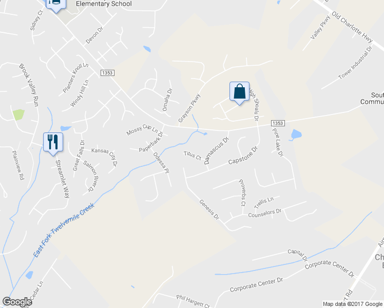 map of restaurants, bars, coffee shops, grocery stores, and more near 4765 Titus Court in Monroe